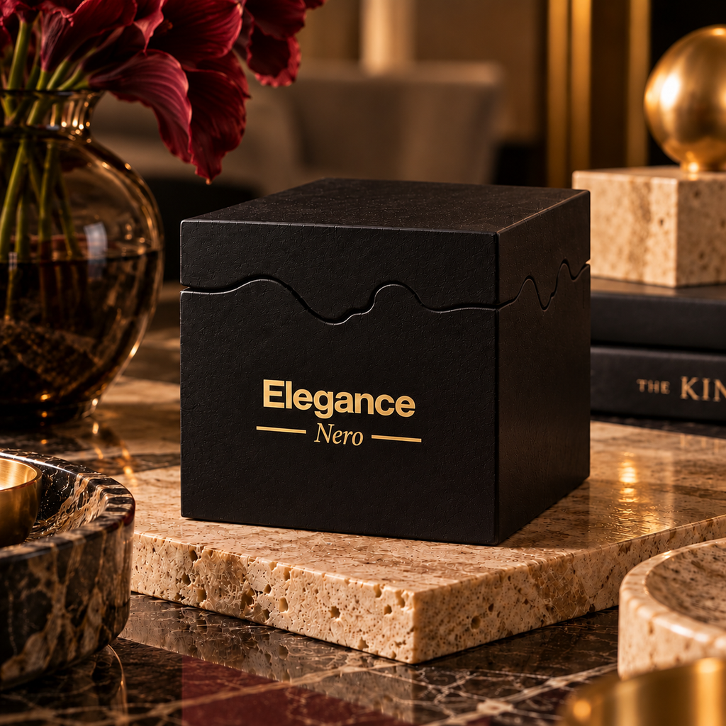 Elegance: Vela Aromática Nero 100g (Preta)