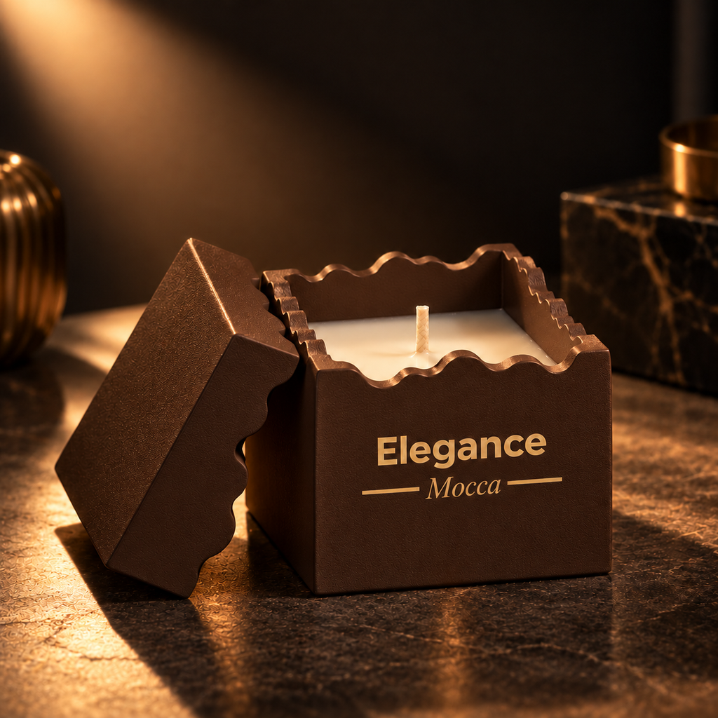 Elegance: Vela Aromática Mocca 100g (Marrom)