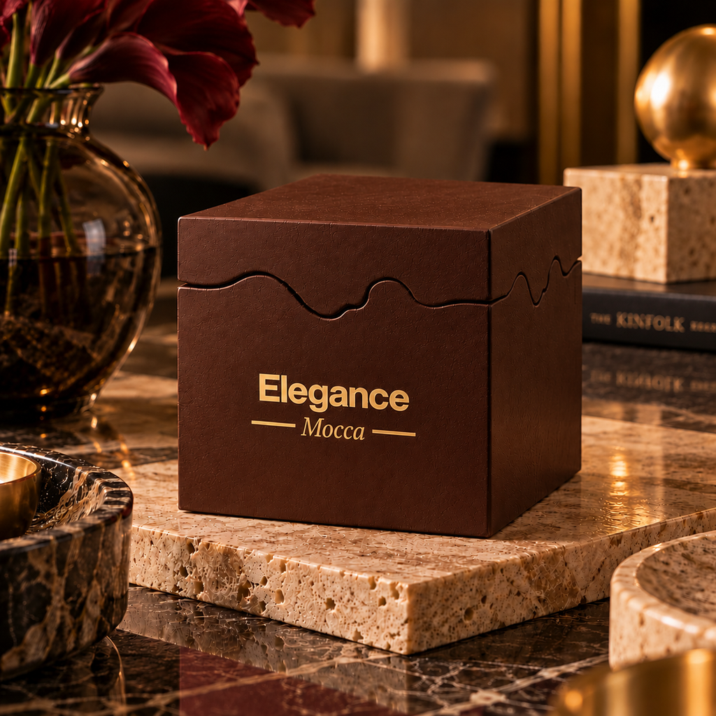 Elegance: Vela Aromática Mocca 100g (Marrom)