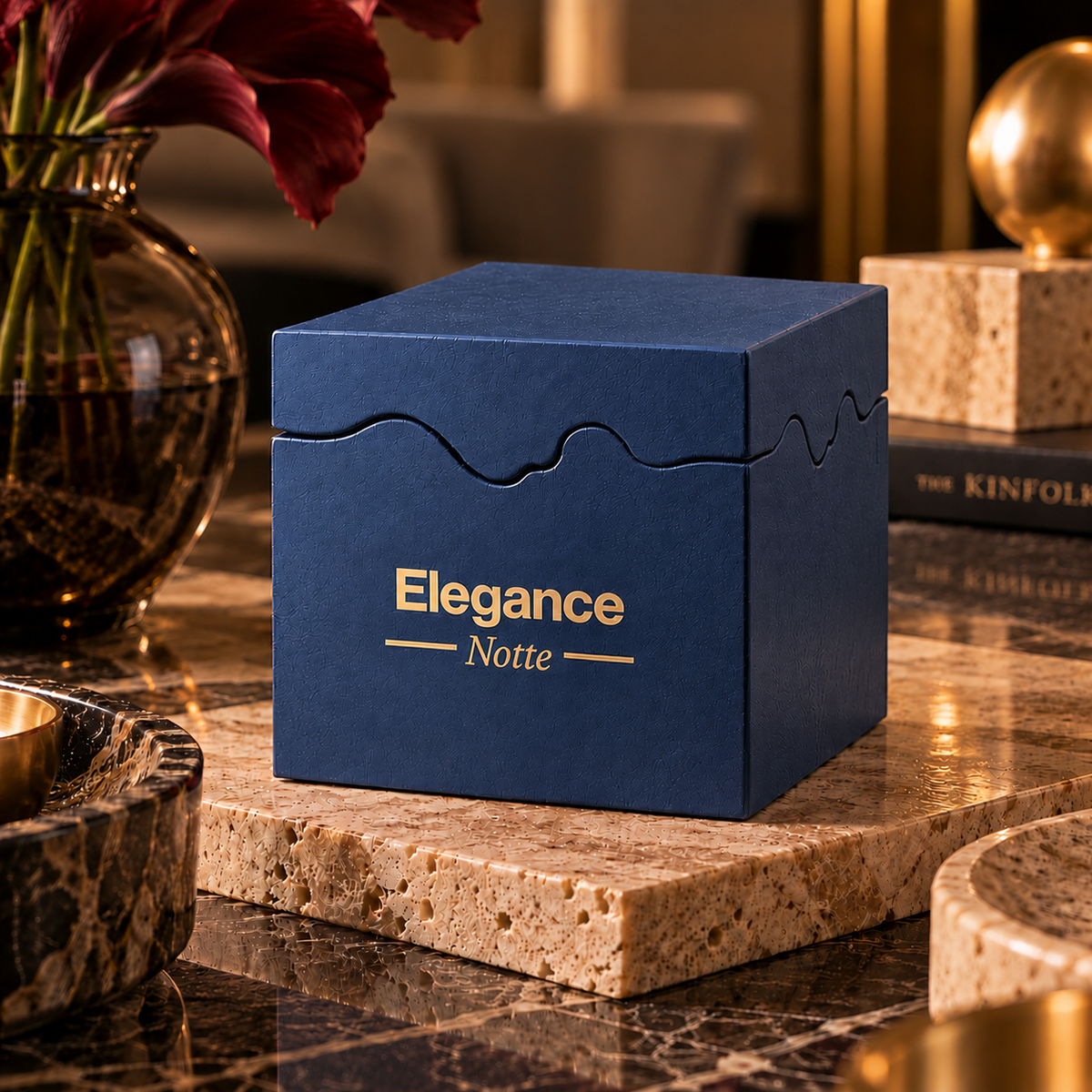 Elegance: Vela Aromática Notte 100g (Azul)