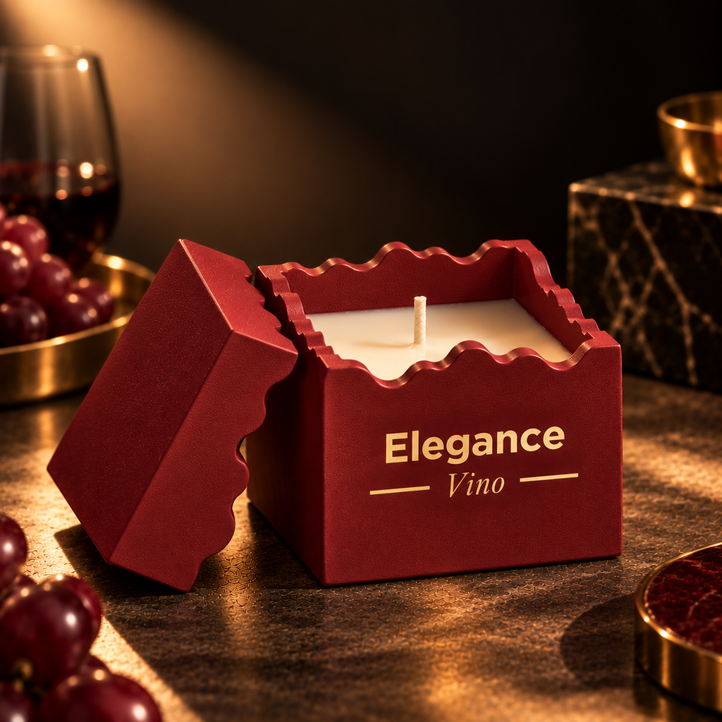 Elegance: Vela Aromática Vino 100g (Vermelha)