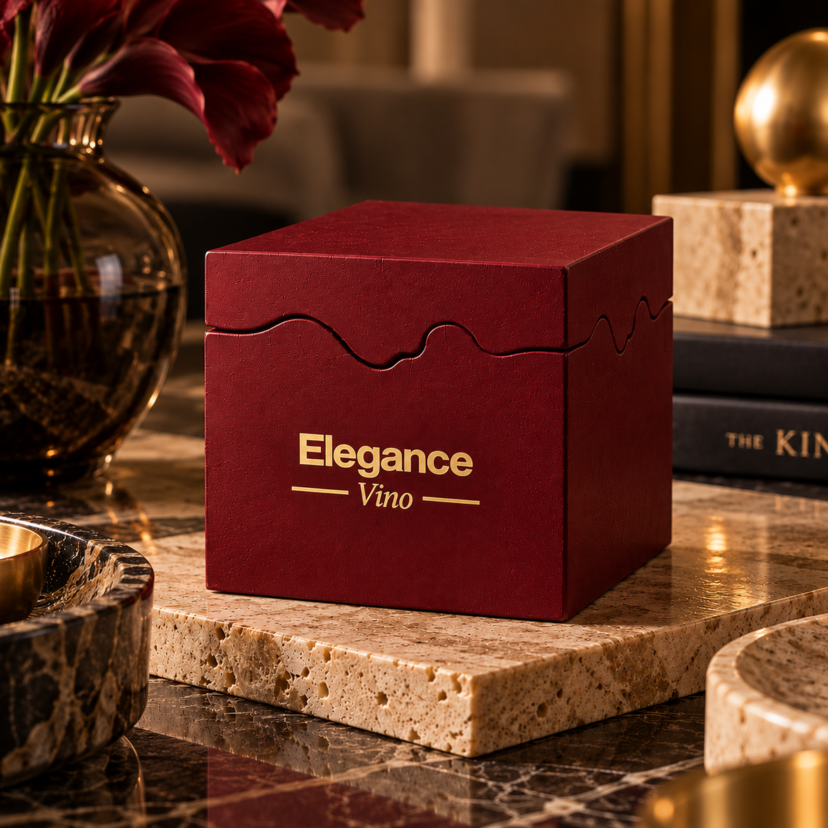 Elegance: Vela Aromática Vino 100g (Vermelha)