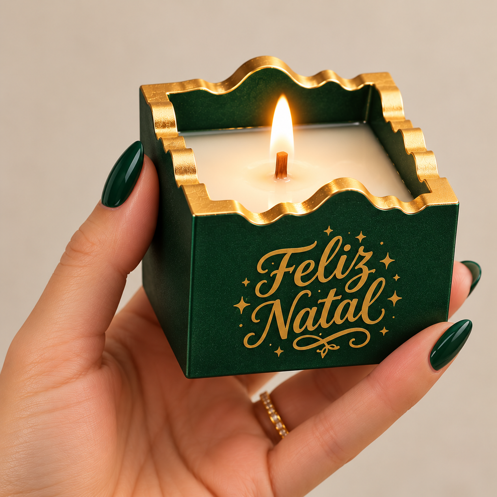 Christmas Nostalgia: Vela Aromática 100g Elegância Natalina