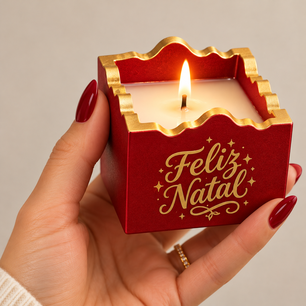 Christmas Nostalgia: Vela Aromática 100g Elegância Natalina