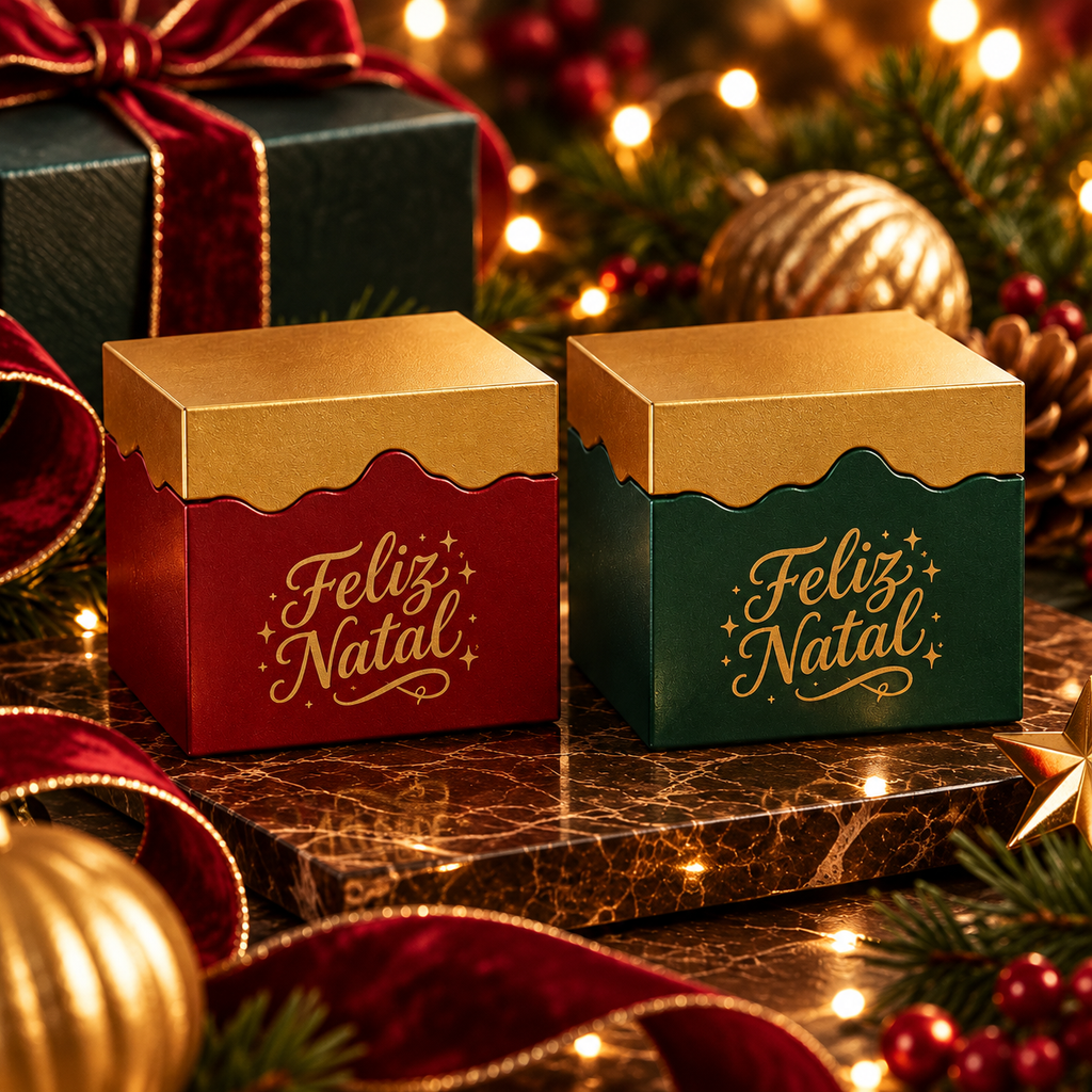 Christmas Nostalgia: Vela Aromática 100g Elegância Natalina
