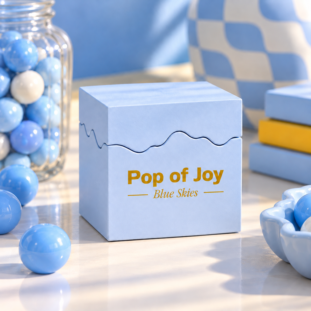 Pop of Joy: Vela Aromática Blue Skies 100g (Azul)
