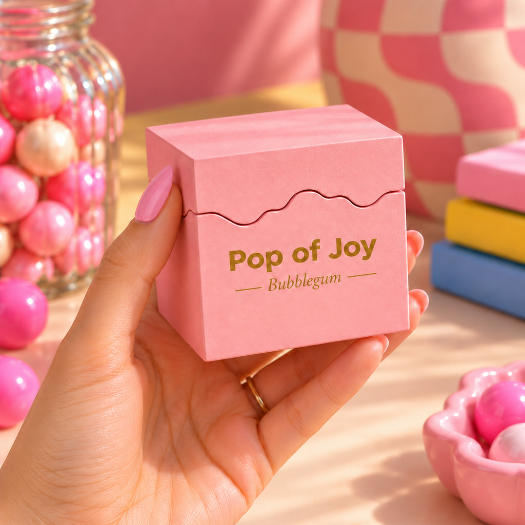Pop of Joy: Vela Aromática Bubblegum 100g (Rosa)